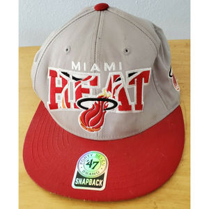 NBA Miami Heat New Era 47 Hardwood Classics SnapBack Hat Grey Red